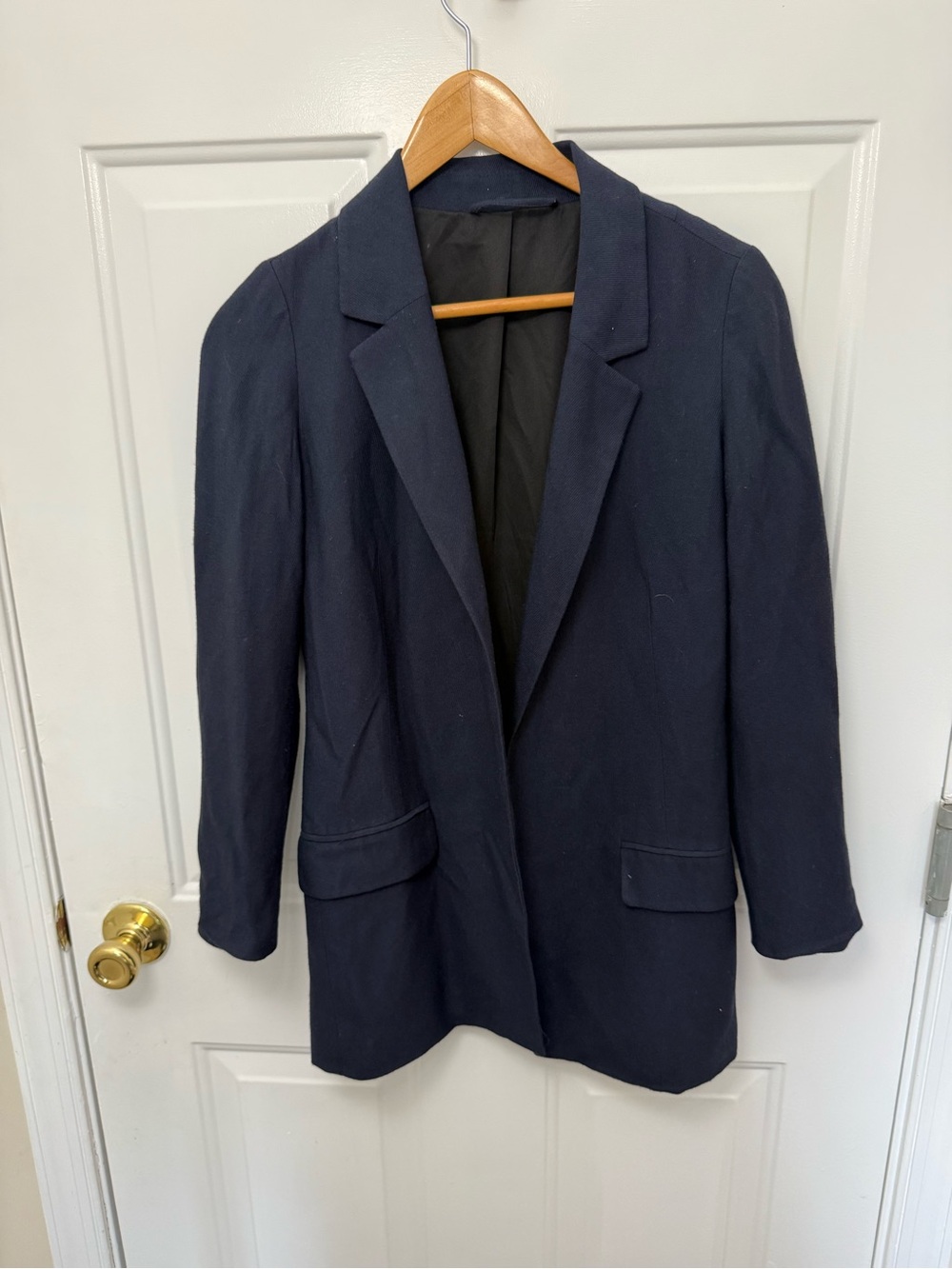 Allsaints Navy Blue Open Front Blazer Size 00 Business Casual Career Office